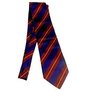 #7893 BEAUFORT THE RACK MENS STRIPED BLUE MAROON NECKTIE 4 X 60